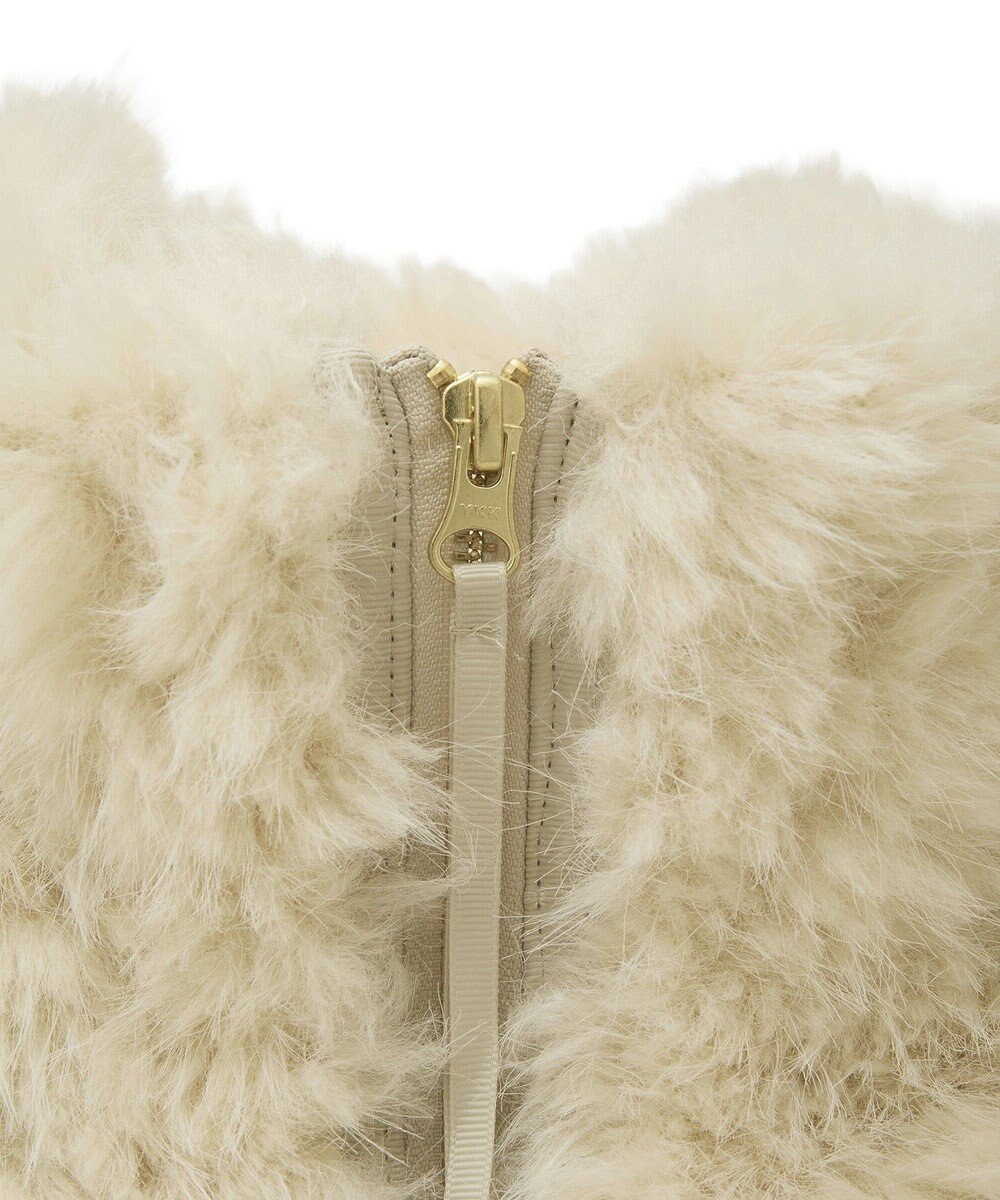 YECCA VECCA カーリーファーZIPジレ 