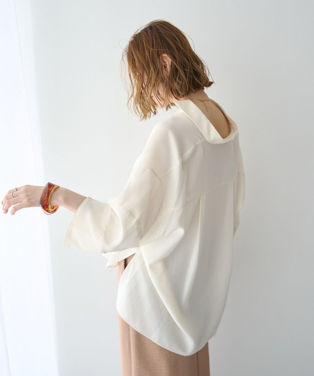YECCA VECCA バルーン袖スキッパーシャツ 