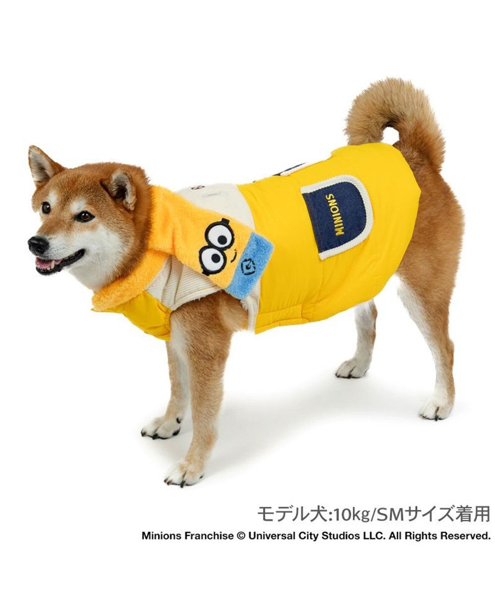 PET PARADISE ミニオン ボブ  遠赤外線 綿入れベスト マフラー付き 中型犬 