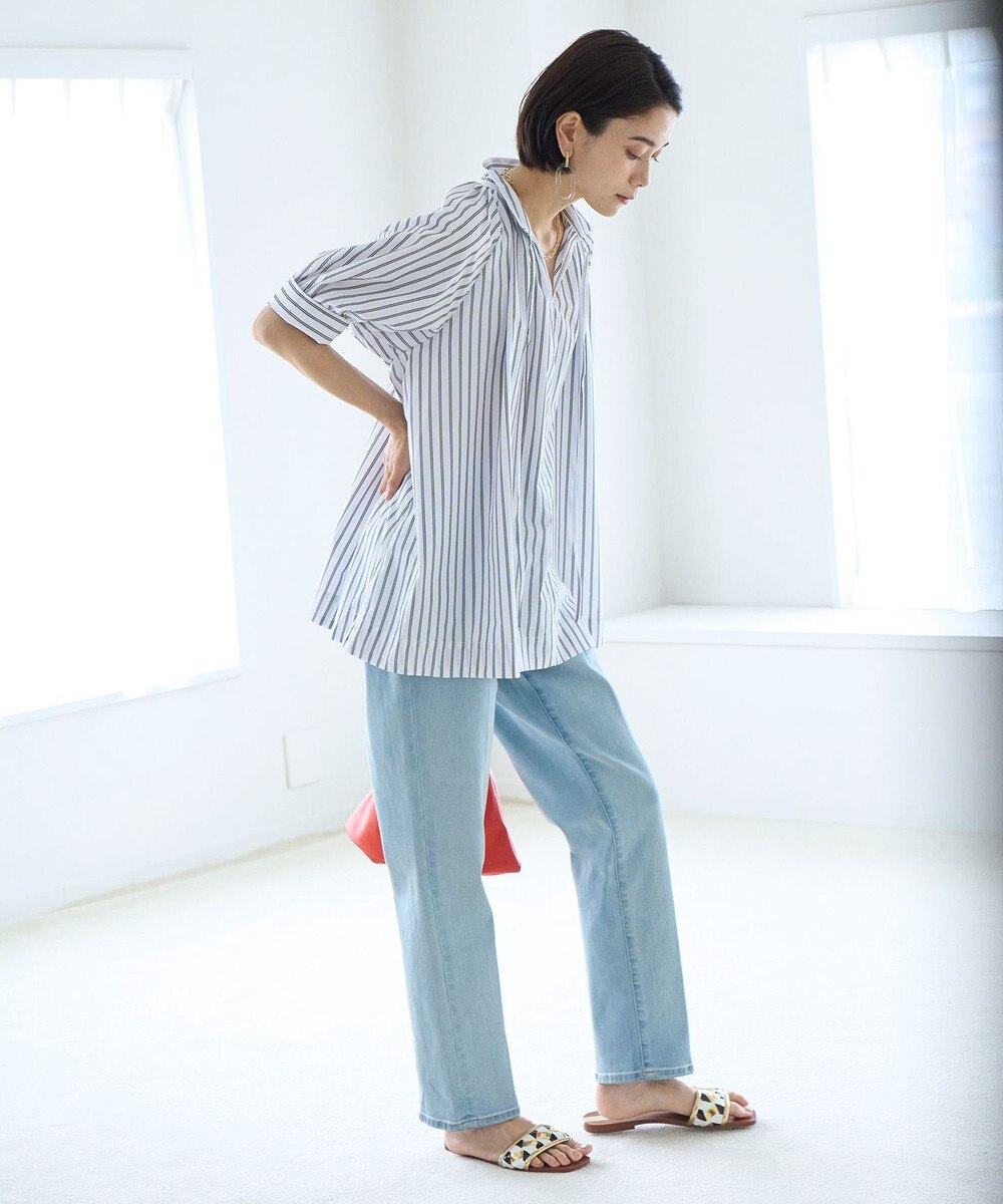 UNFILO センタープレステーパードデニム 