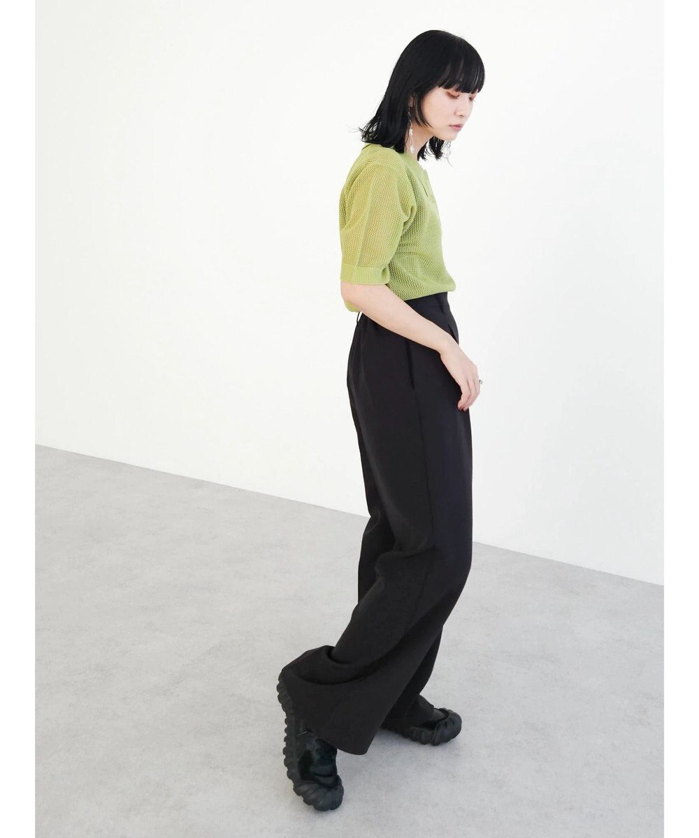 Green Parks メッシュポロ衿ニットプルオーバー 