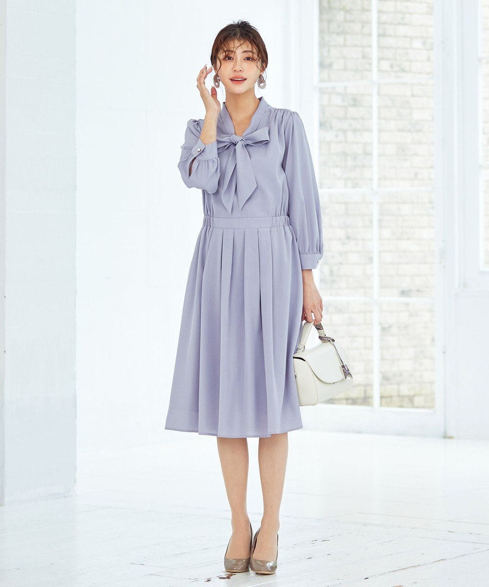 Tiaclasse 【洗える】リボンボウタイワンピース 