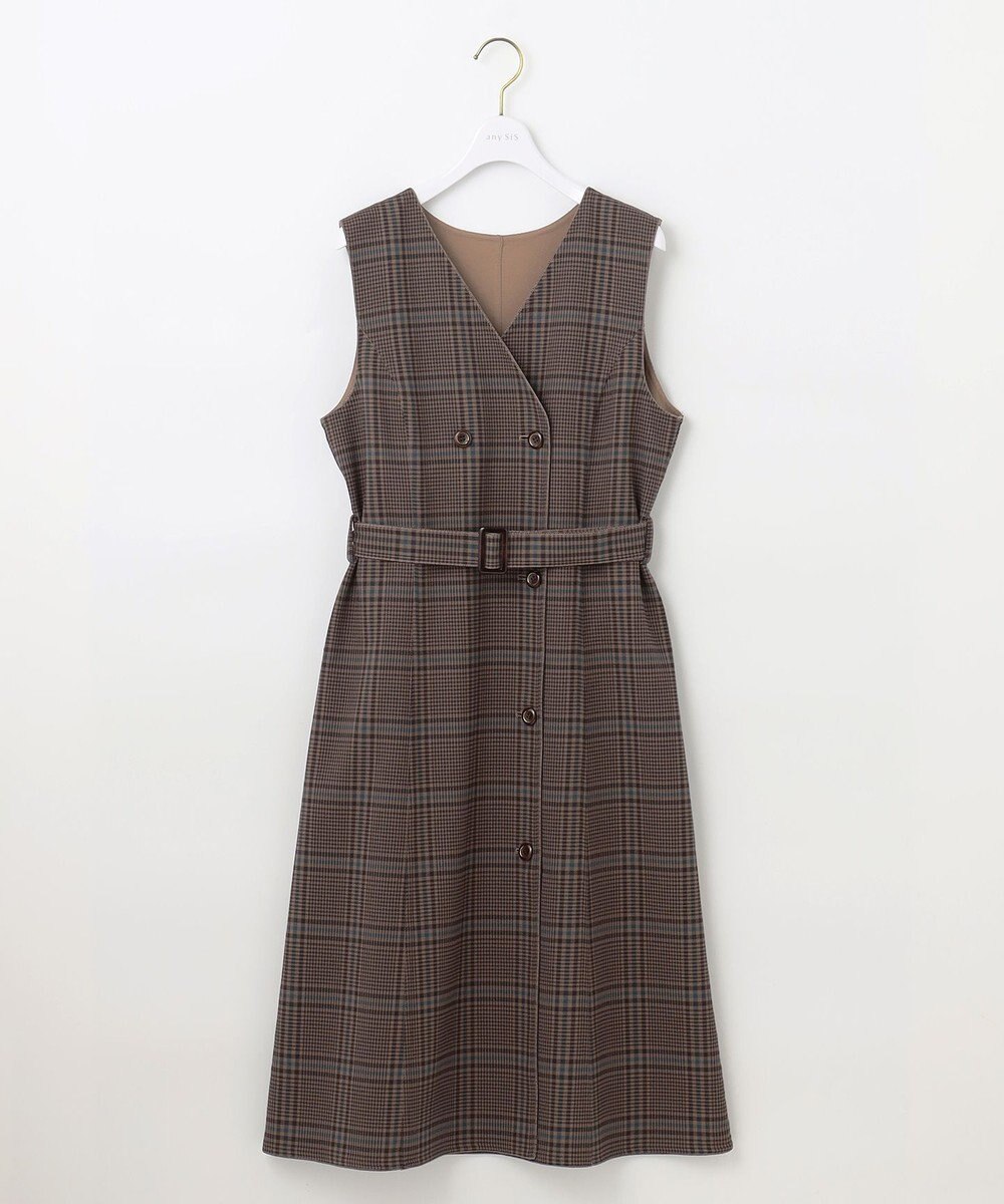 ANY SIS 【美人百花10月号掲載】リバーシブルチェックラップ ワンピース 