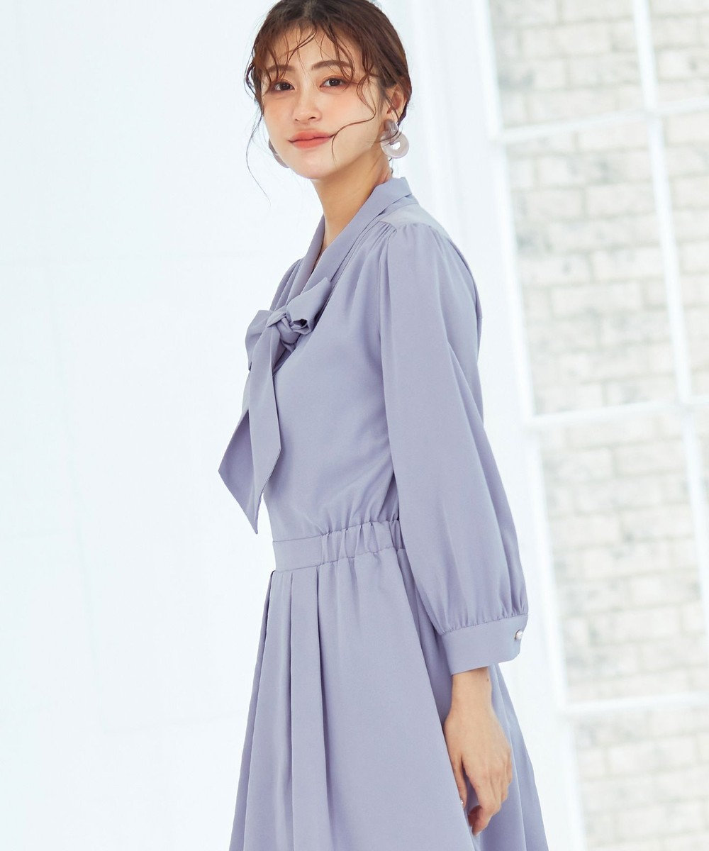 Tiaclasse 【洗える】リボンボウタイワンピース 