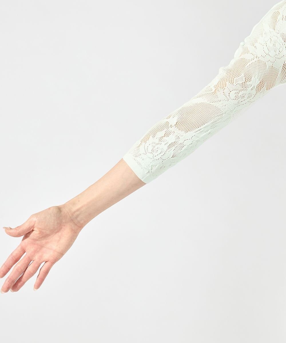 Chacott シアーレースボートネックトップ 