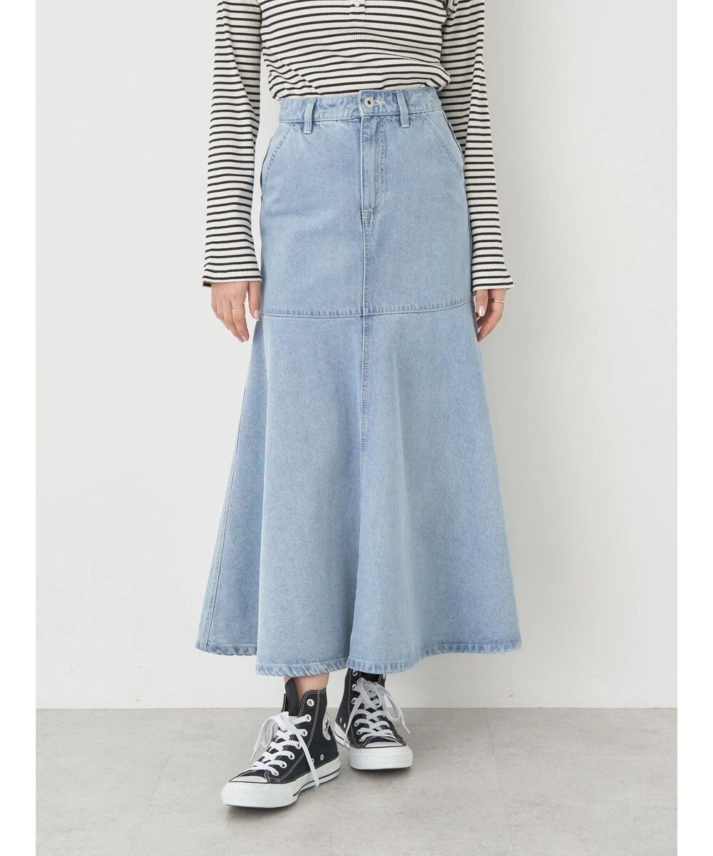 earth music&ecology ペプラムマーメイドデニムスカート 