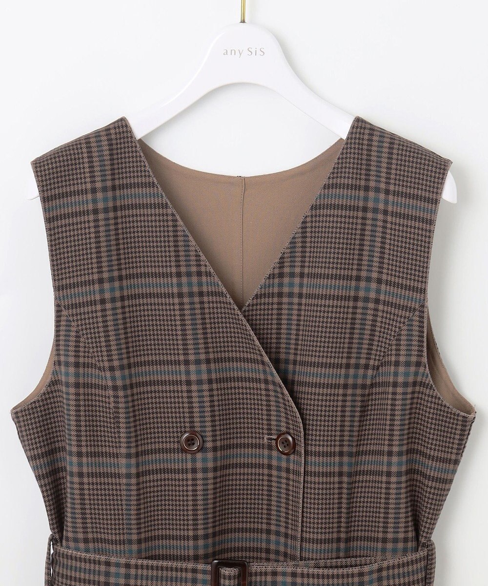 ANY SIS 【美人百花10月号掲載】リバーシブルチェックラップ ワンピース 