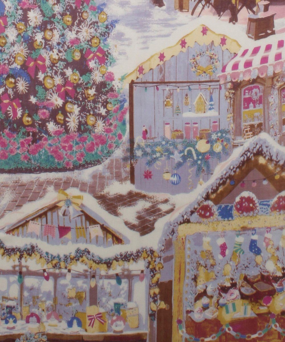 MOONBAT Hanato(ハナト) シルクウールストール クリスマスマーケット／幅60cm 