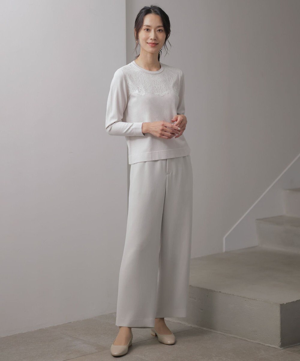 J.PRESS LADIES 【洗える】DÉCOR レース ニット 