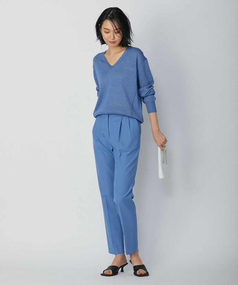 ICB 【WEB限定カラーあり・洗える】ペーパーブレンドシャインニット Vネックプルオーバー 