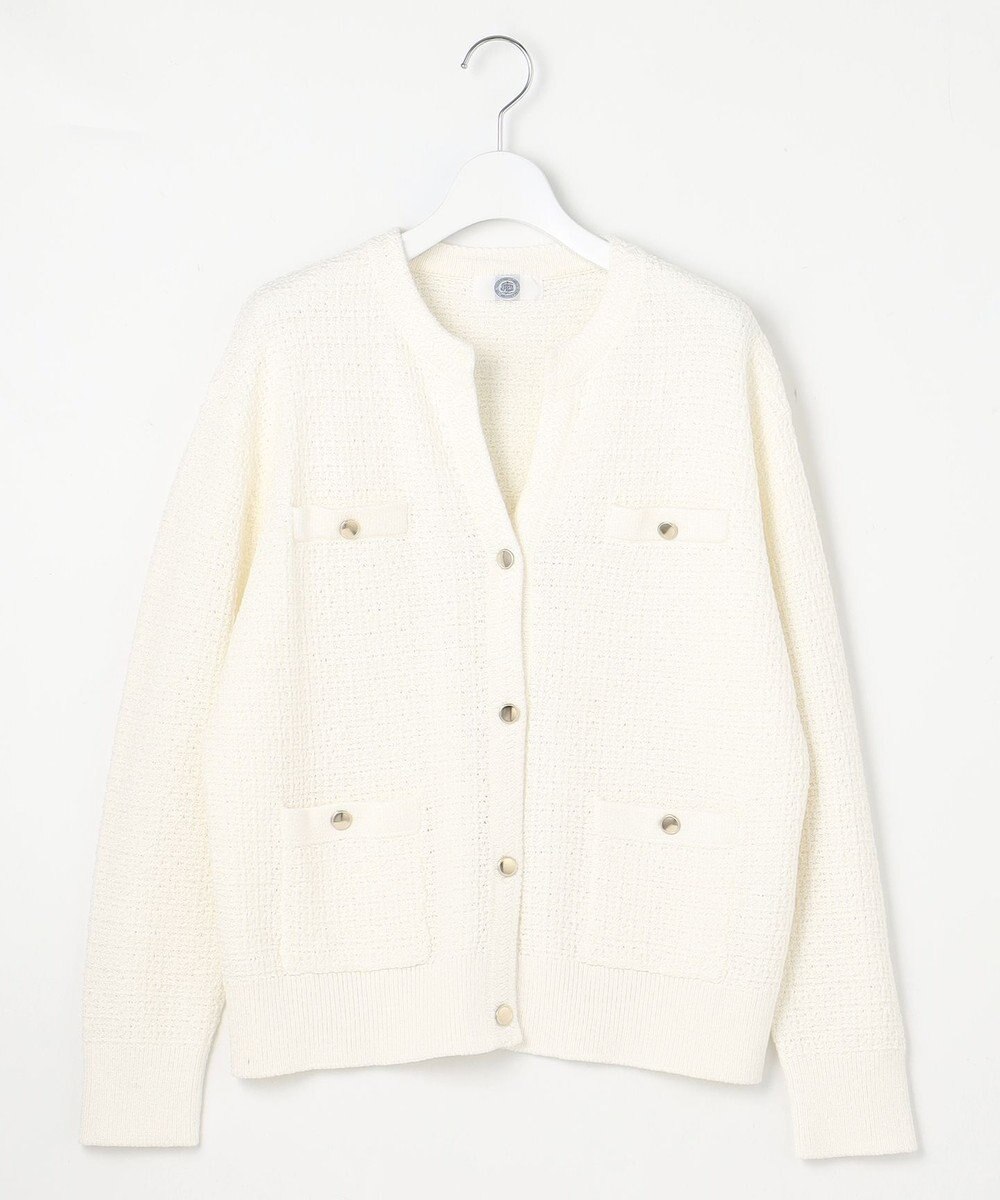 J.PRESS LADIES L 【洗える】DAILY TWEED ニット アウター 