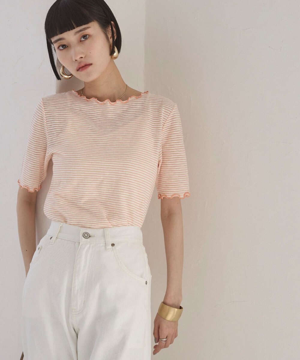 WEGO 【ANGIE VINTAGE】シアーボーダーメロウトップス 