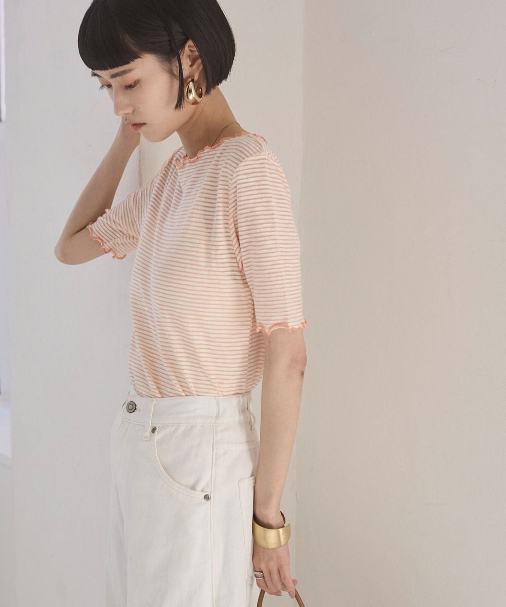 WEGO 【ANGIE VINTAGE】シアーボーダーメロウトップス 