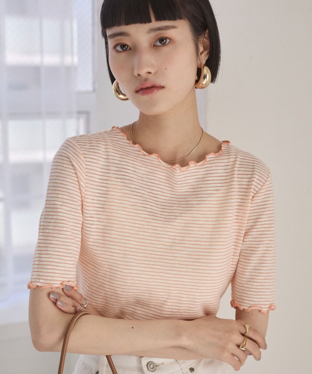WEGO 【ANGIE VINTAGE】シアーボーダーメロウトップス 
