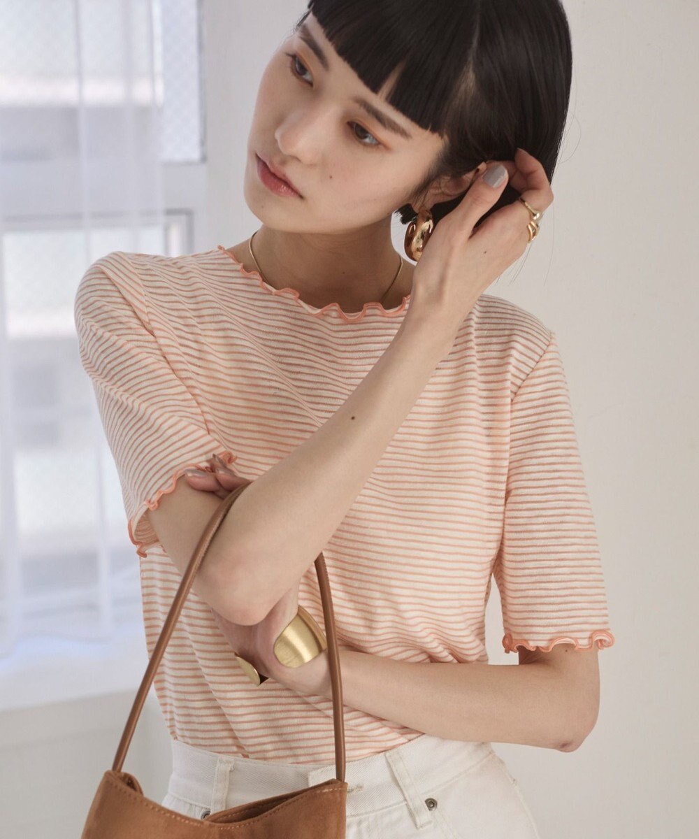 WEGO 【ANGIE VINTAGE】シアーボーダーメロウトップス 