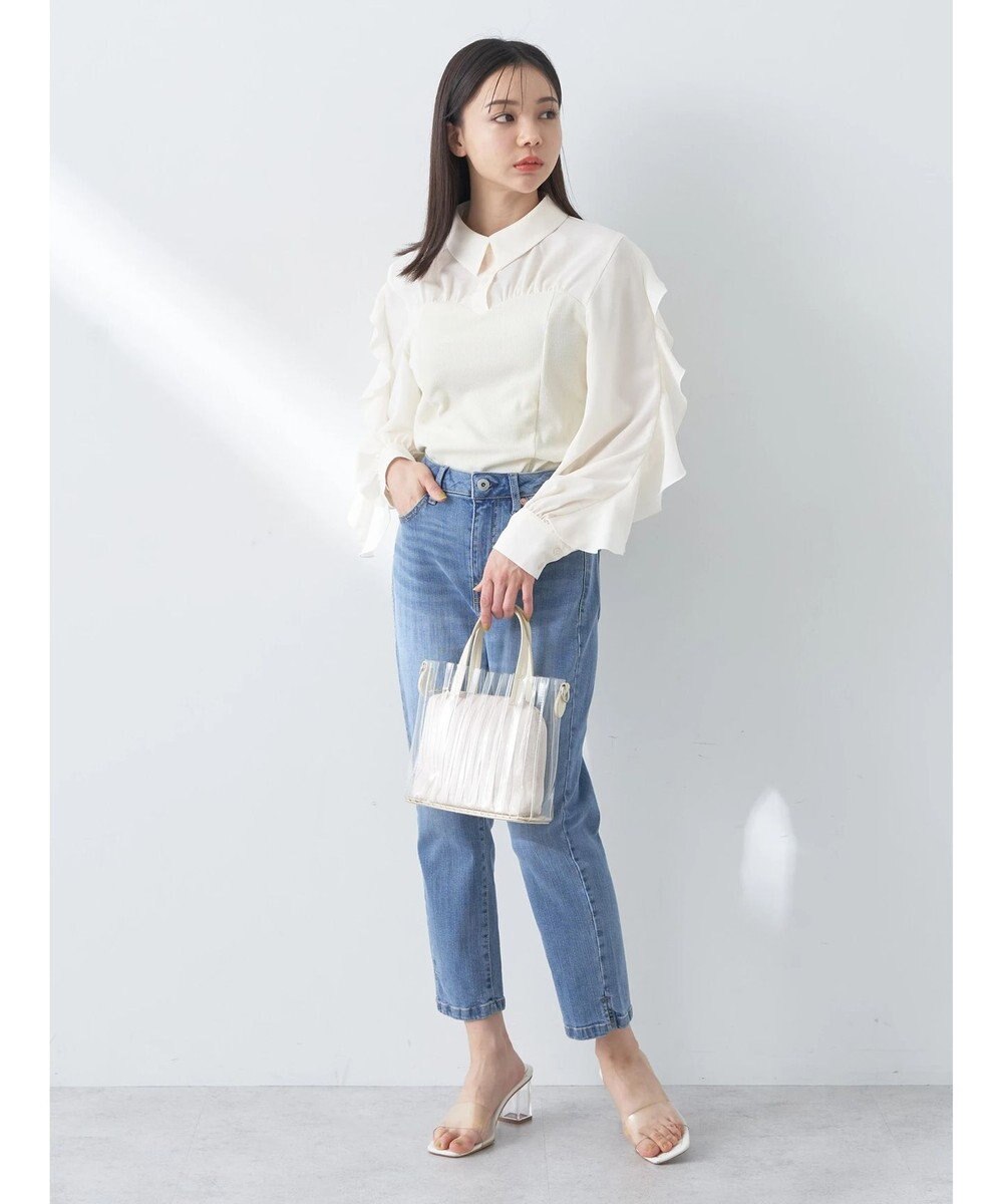 earth music&ecology ドッキングフリルシャツ見えプルオーバー 