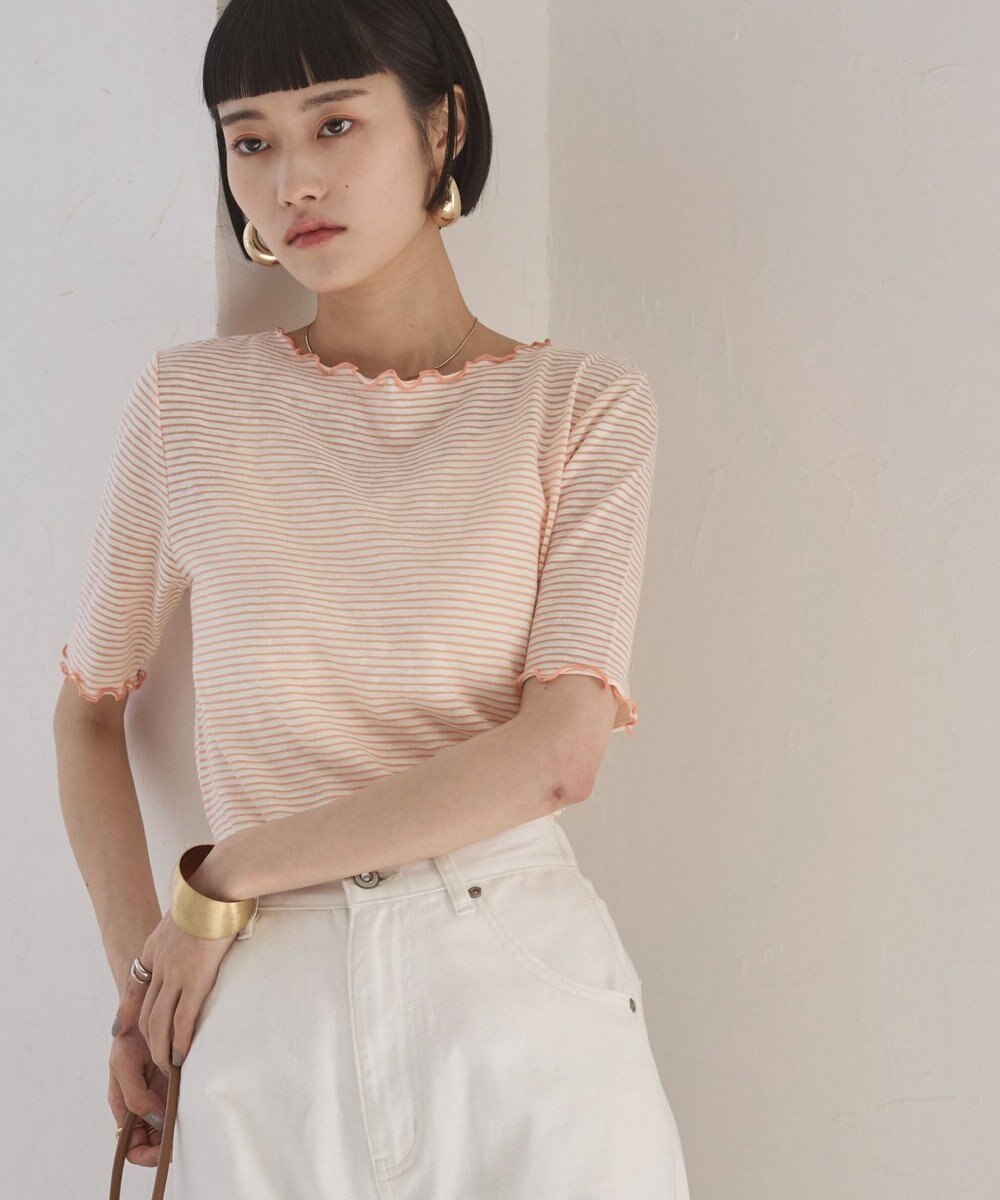 WEGO 【ANGIE VINTAGE】シアーボーダーメロウトップス 