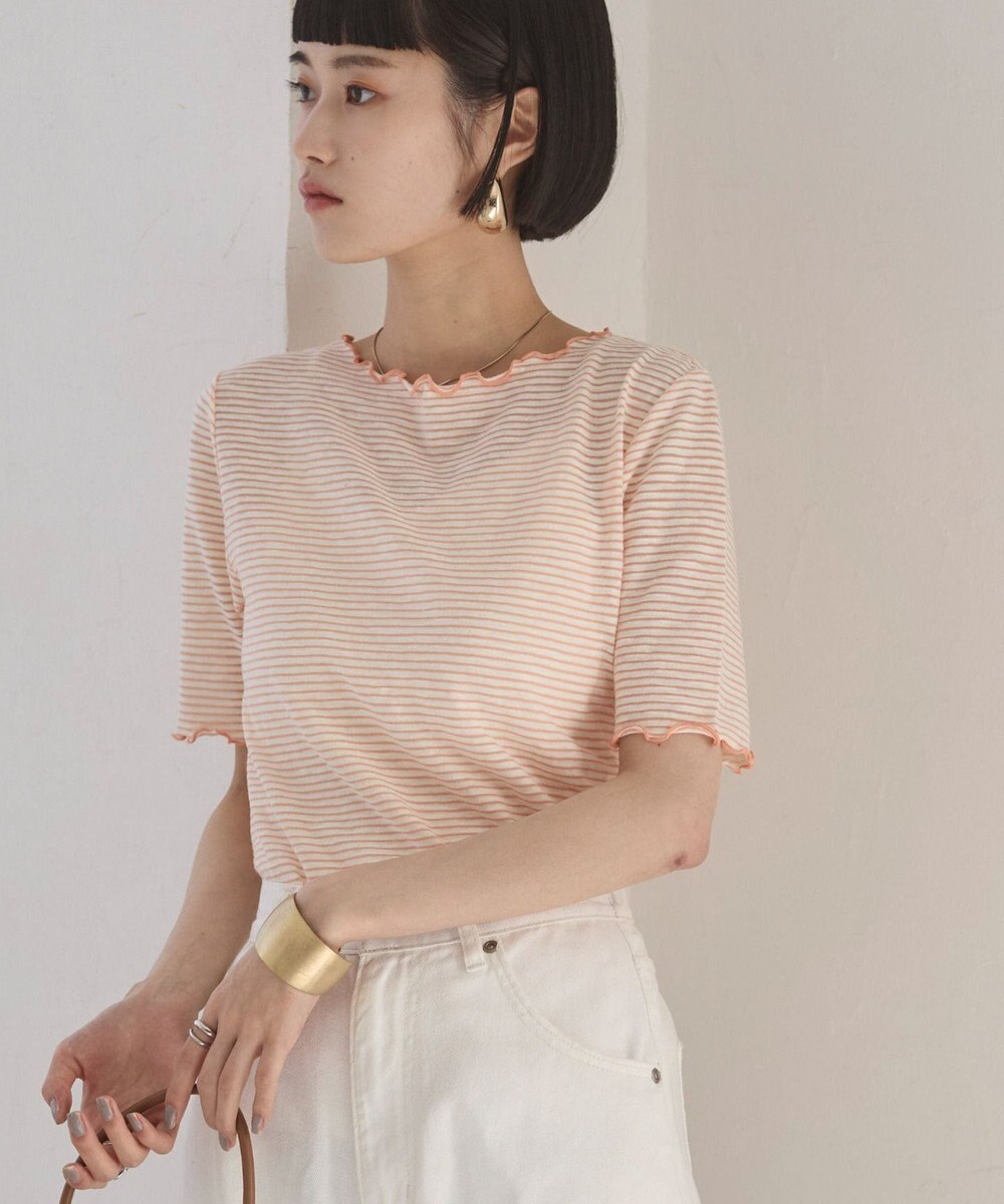 WEGO 【ANGIE VINTAGE】シアーボーダーメロウトップス 
