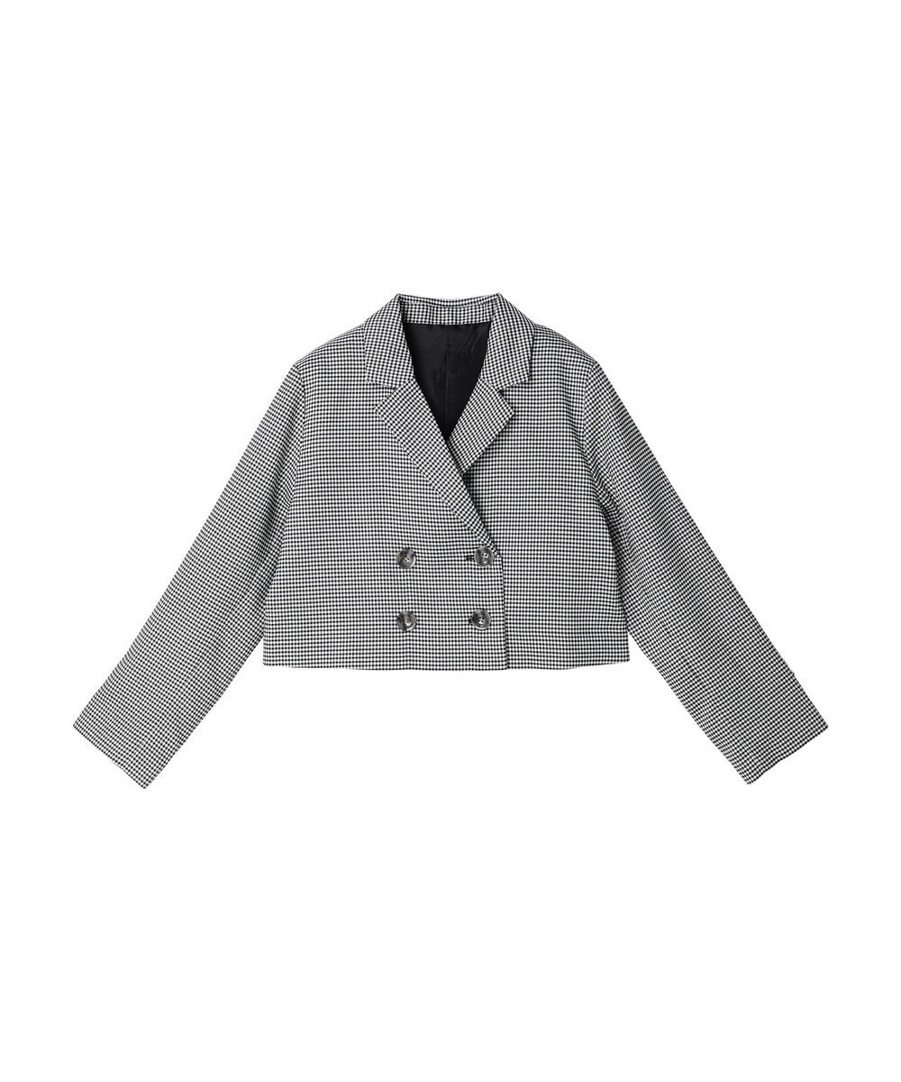 earth music&ecology チェックショートジャケット 