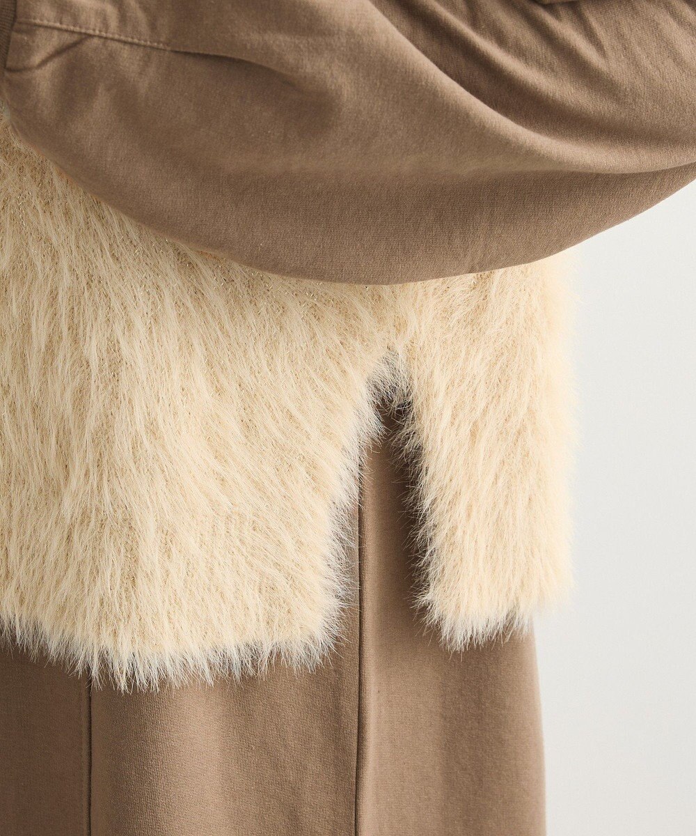 Green Parks ＳＥＴ２点ラメフェザーベスト＋ミニ裏毛ワンピース 