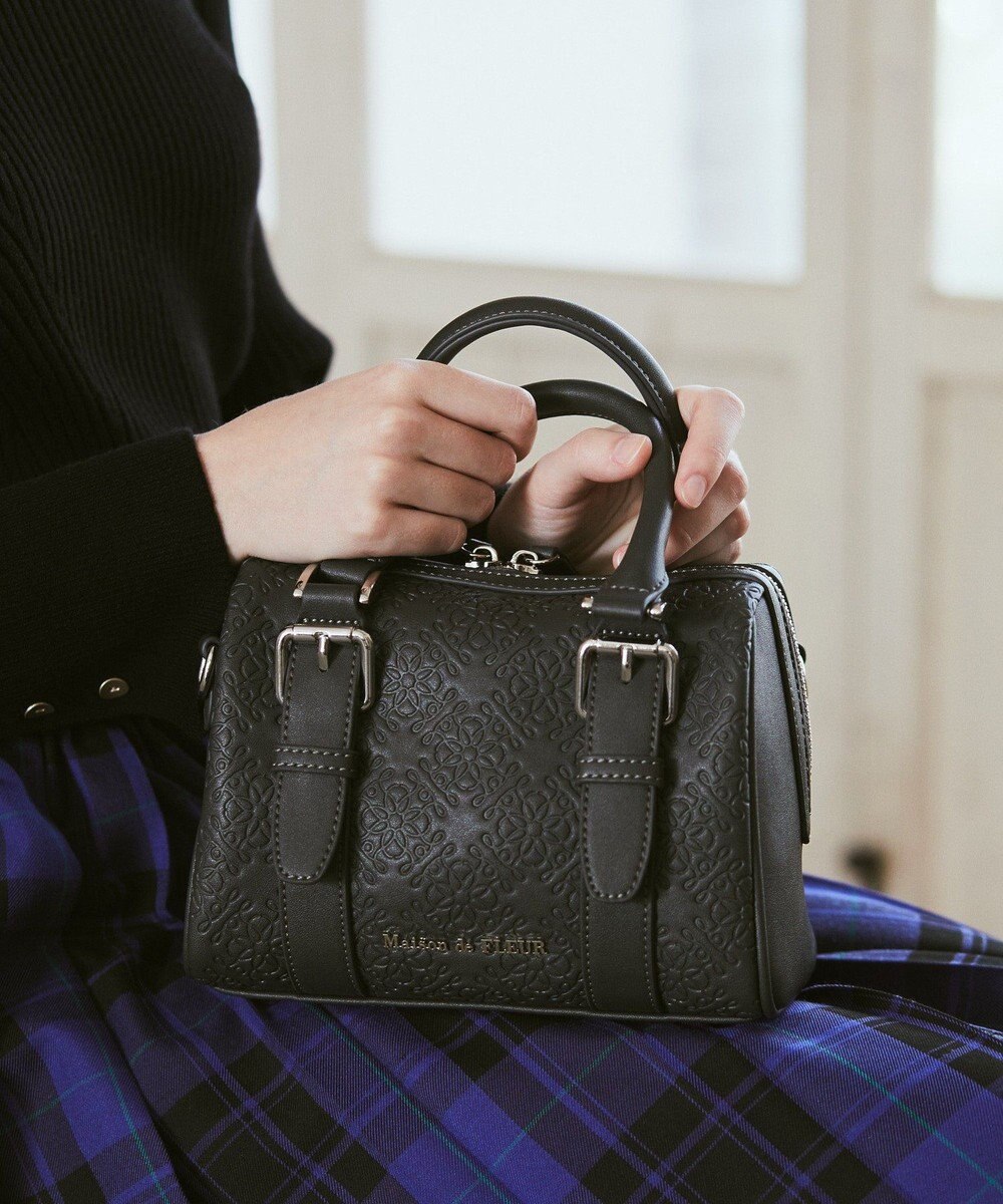 Maison de FLEUR FLEURモノグラムミニボストンバッグ 
