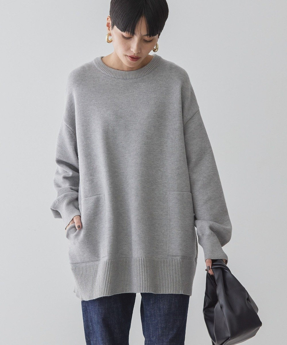 AMERICAN HOLIC サイドポケットロングニットプルオーバー Gray Mixture