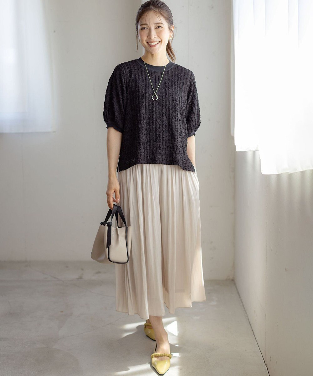 組曲 L 【春夏のNEWカラー登場】ギャザーライトデシン パンツ 