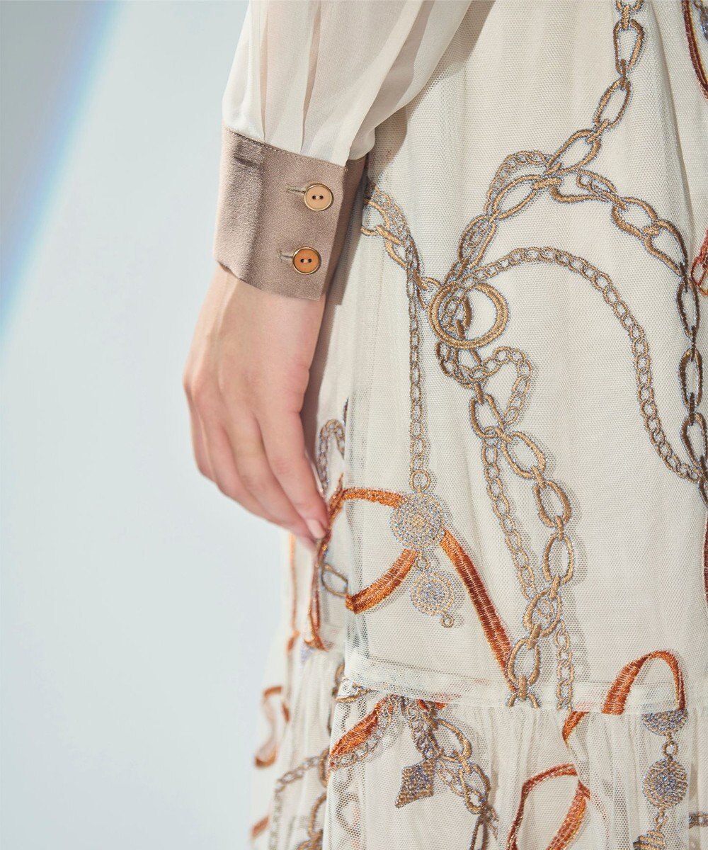 GRACE CONTINENTAL チェーン刺繍ワンピース 