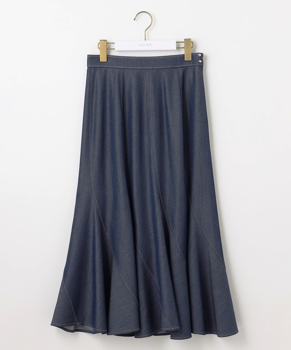 ANY SIS S 【洗える】デニムライクエスカルゴ スカート 