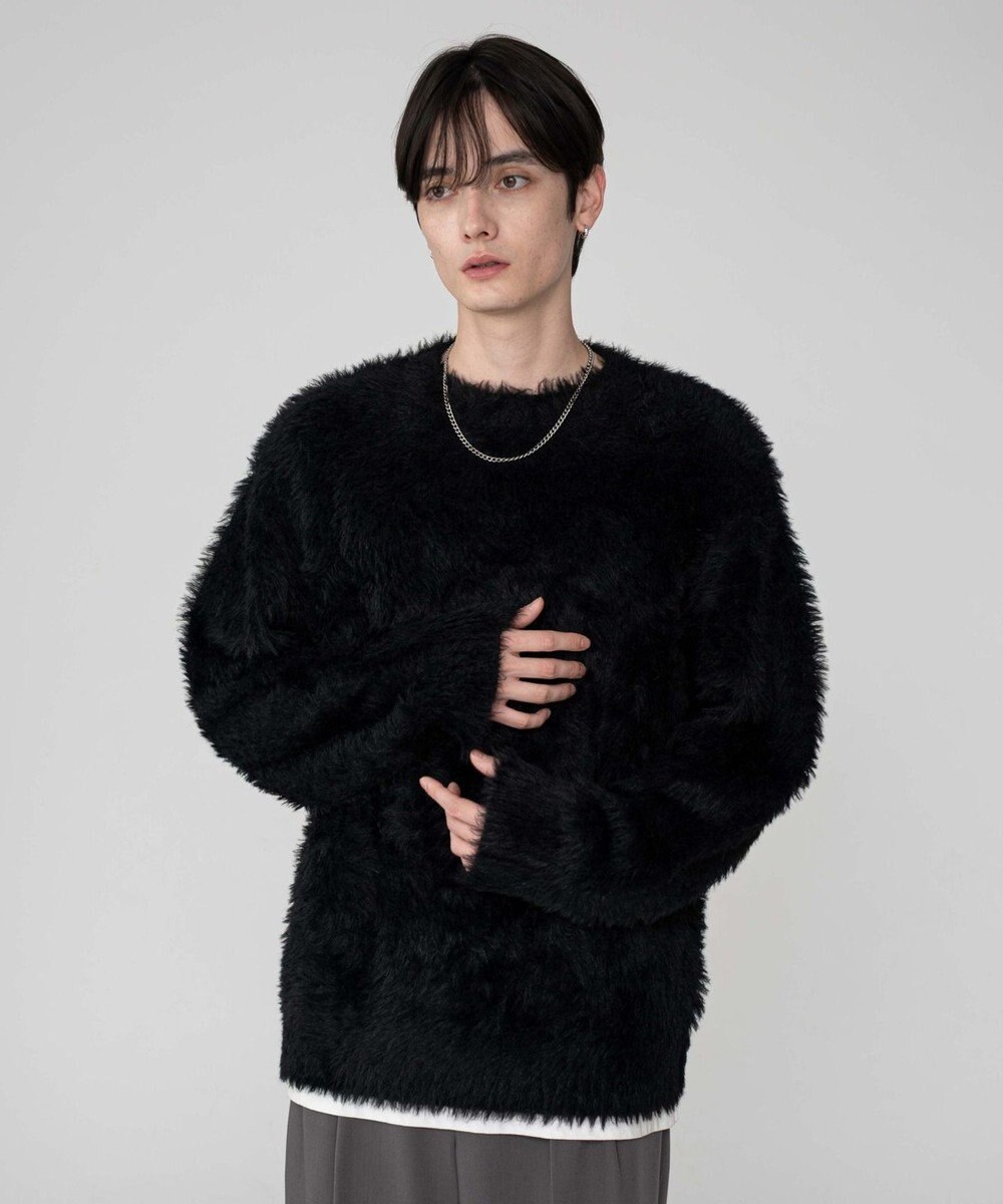 WEGO 【2025秋冬新作/ユニセックス着用ITEM/MLサイズ展開】フェザーニットプルオーバー 