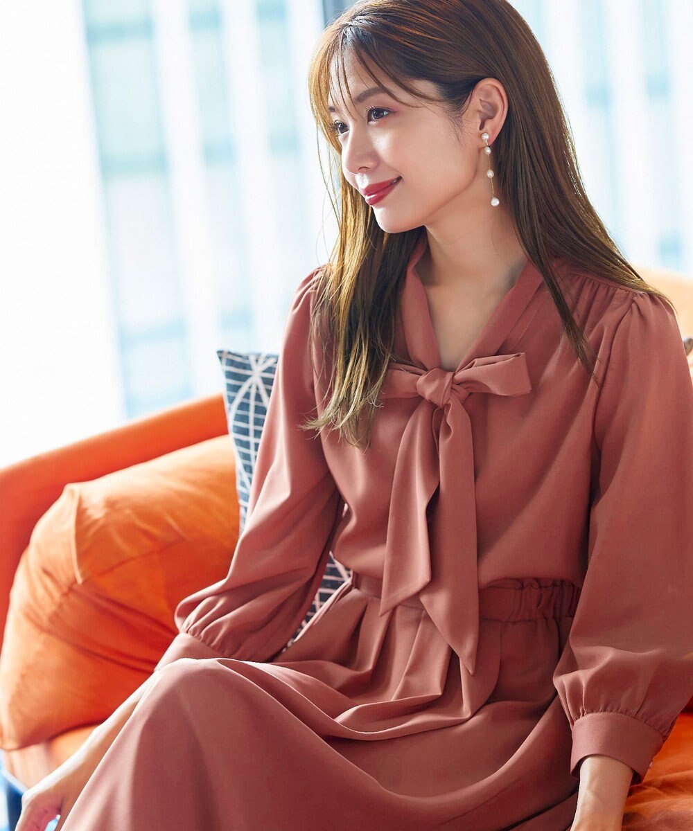 Tiaclasse 【洗える】リボンボウタイワンピース 