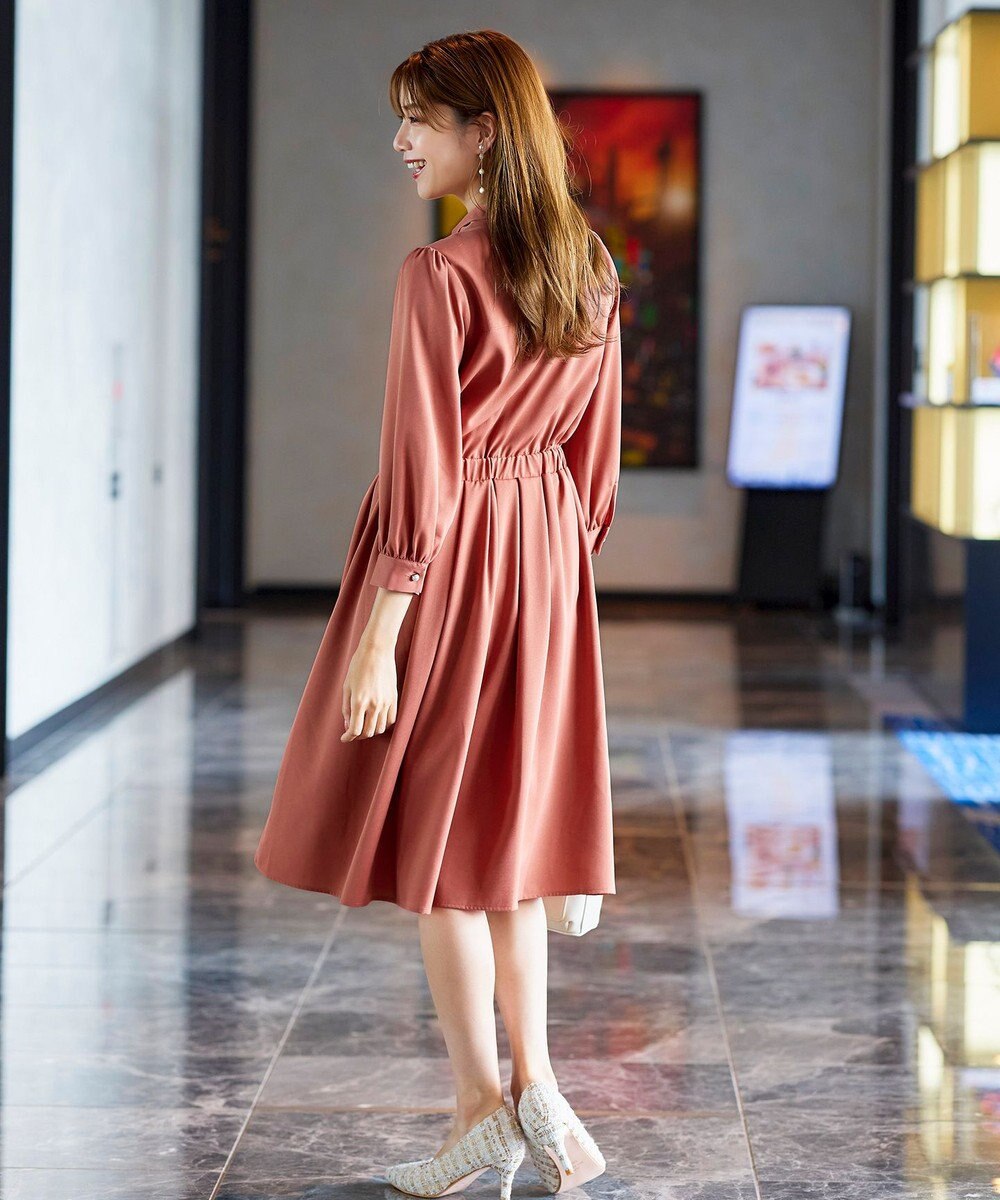 Tiaclasse 【洗える】リボンボウタイワンピース 