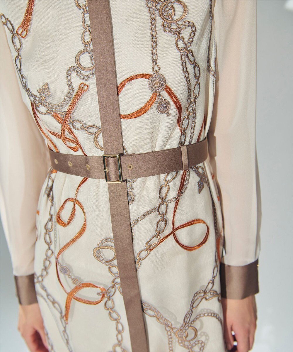 GRACE CONTINENTAL チェーン刺繍ワンピース 