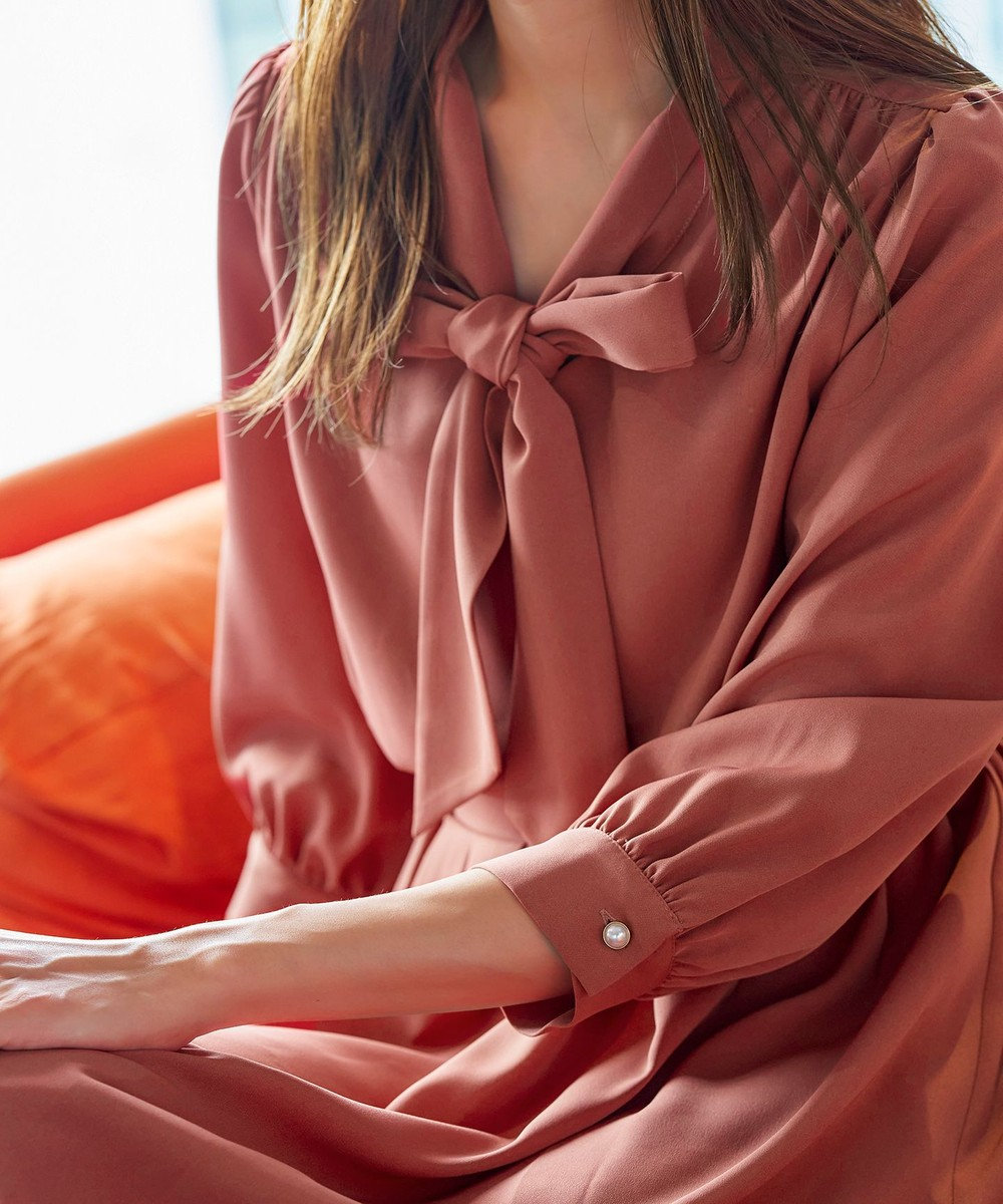 Tiaclasse 【洗える】リボンボウタイワンピース 