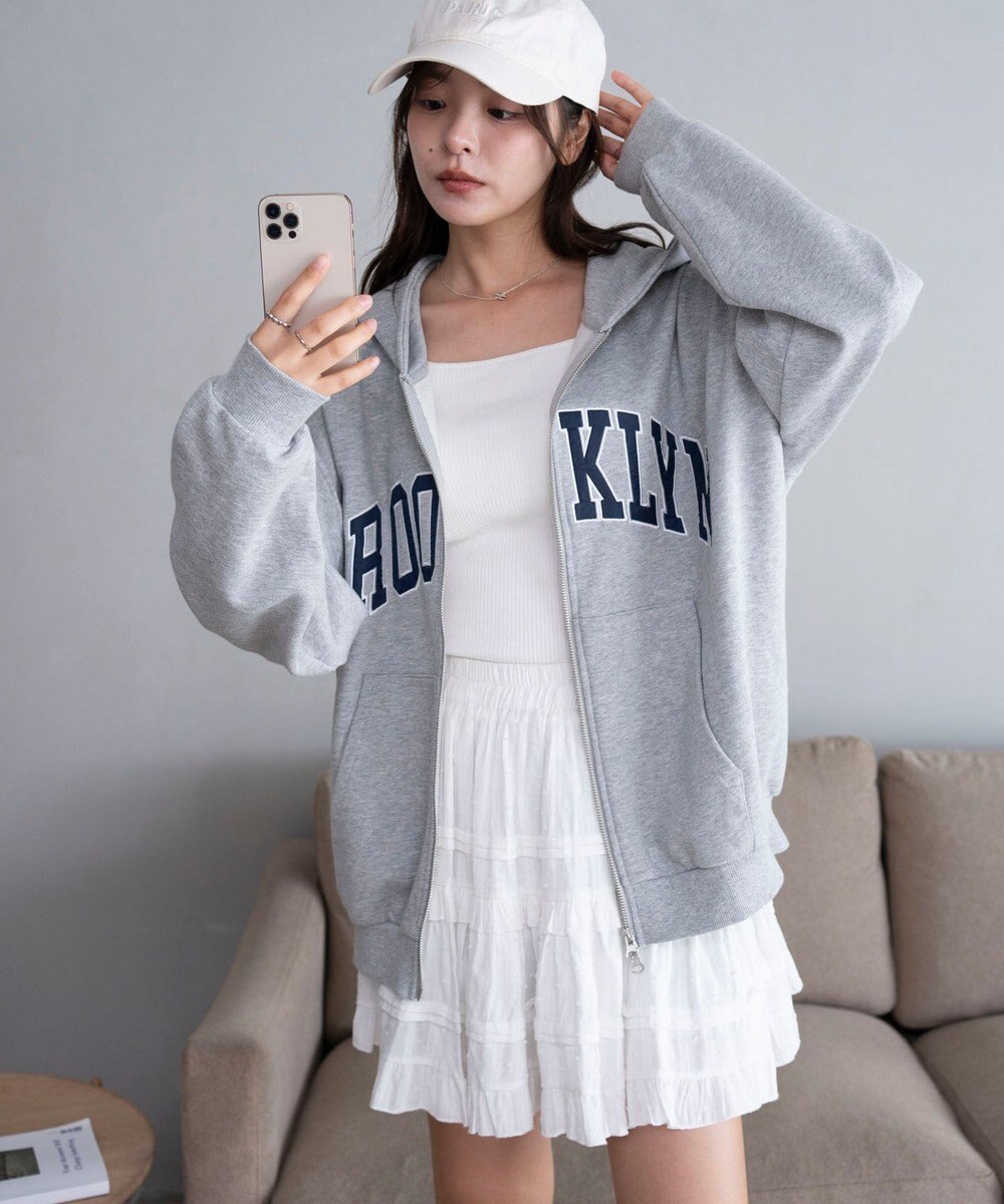 WEGO グラフィックBIGZIPパーカー 