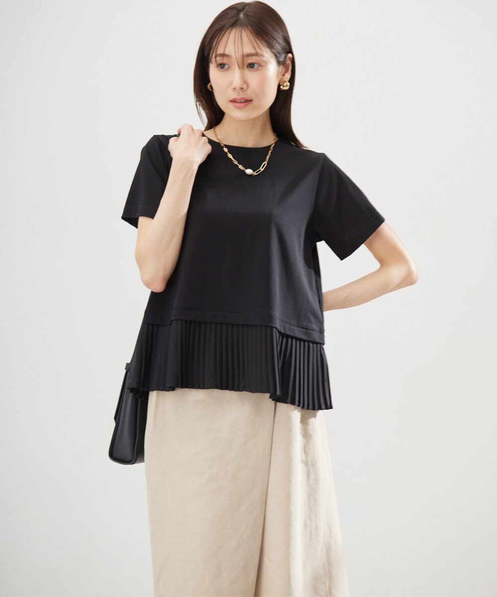 組曲 L クールプレーティング天竺プリーツ カットソー 