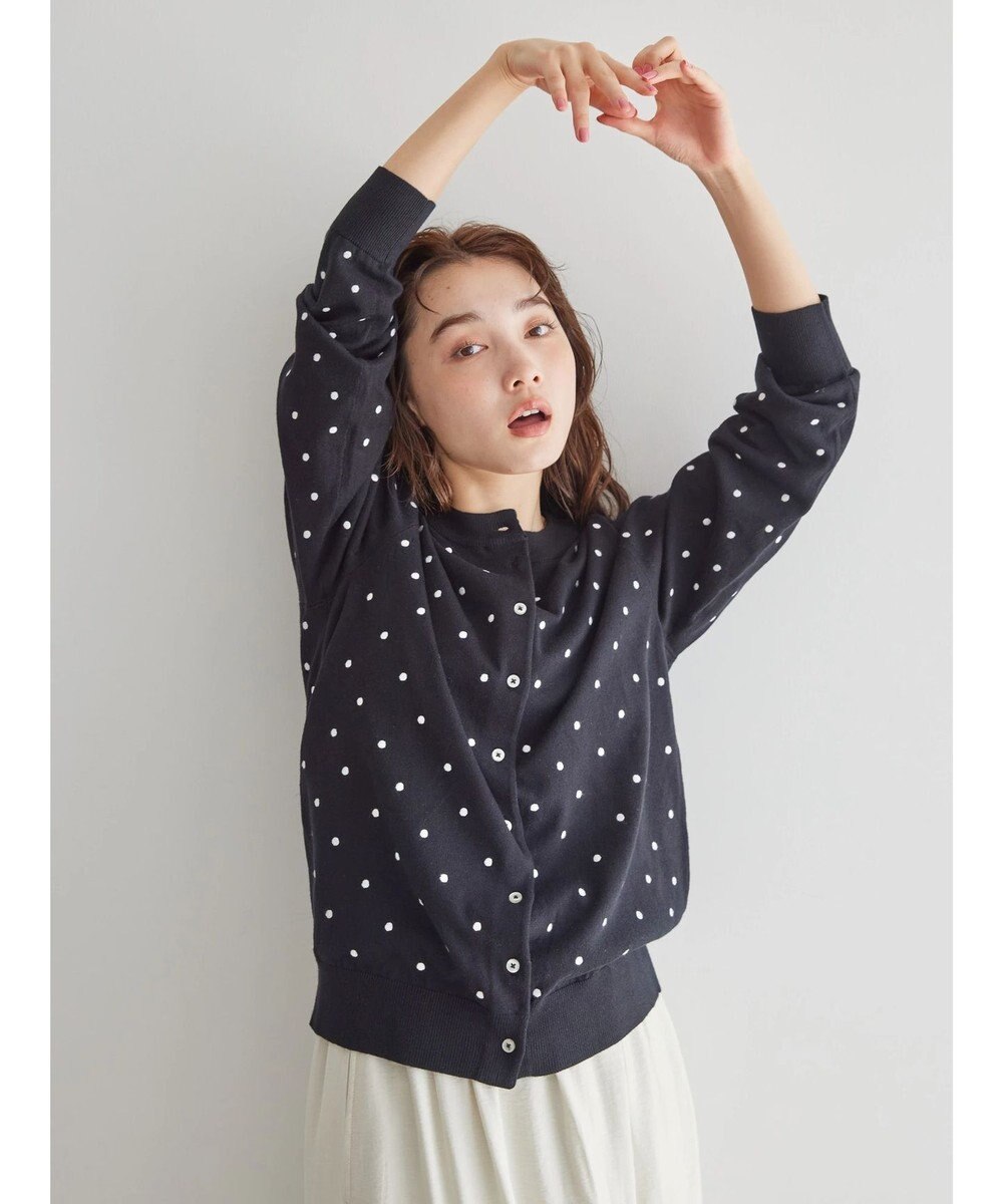 AMERICAN HOLIC Ｄｏｔモックネックニットカーディガン 