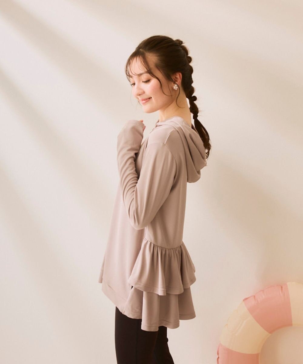 OP／FILA 【Ocean Pacific】バックフリルラッシュガード パーカー 