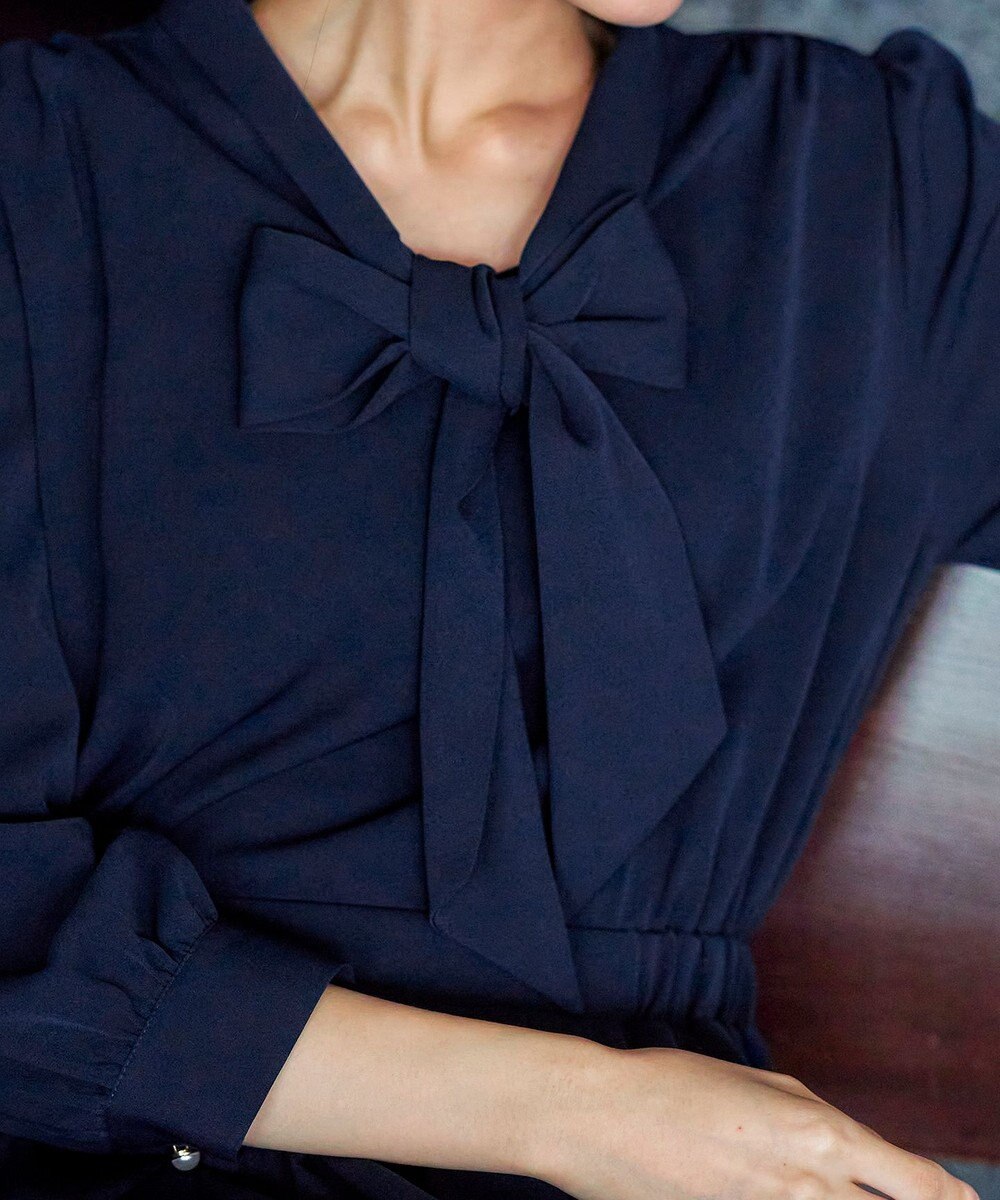 Tiaclasse 【洗える】リボンボウタイワンピース 