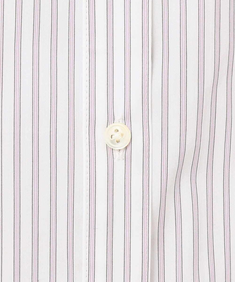 J.PRESS LADIES L 【洗える】BEZ ストライプ フリルネック ブラウス 