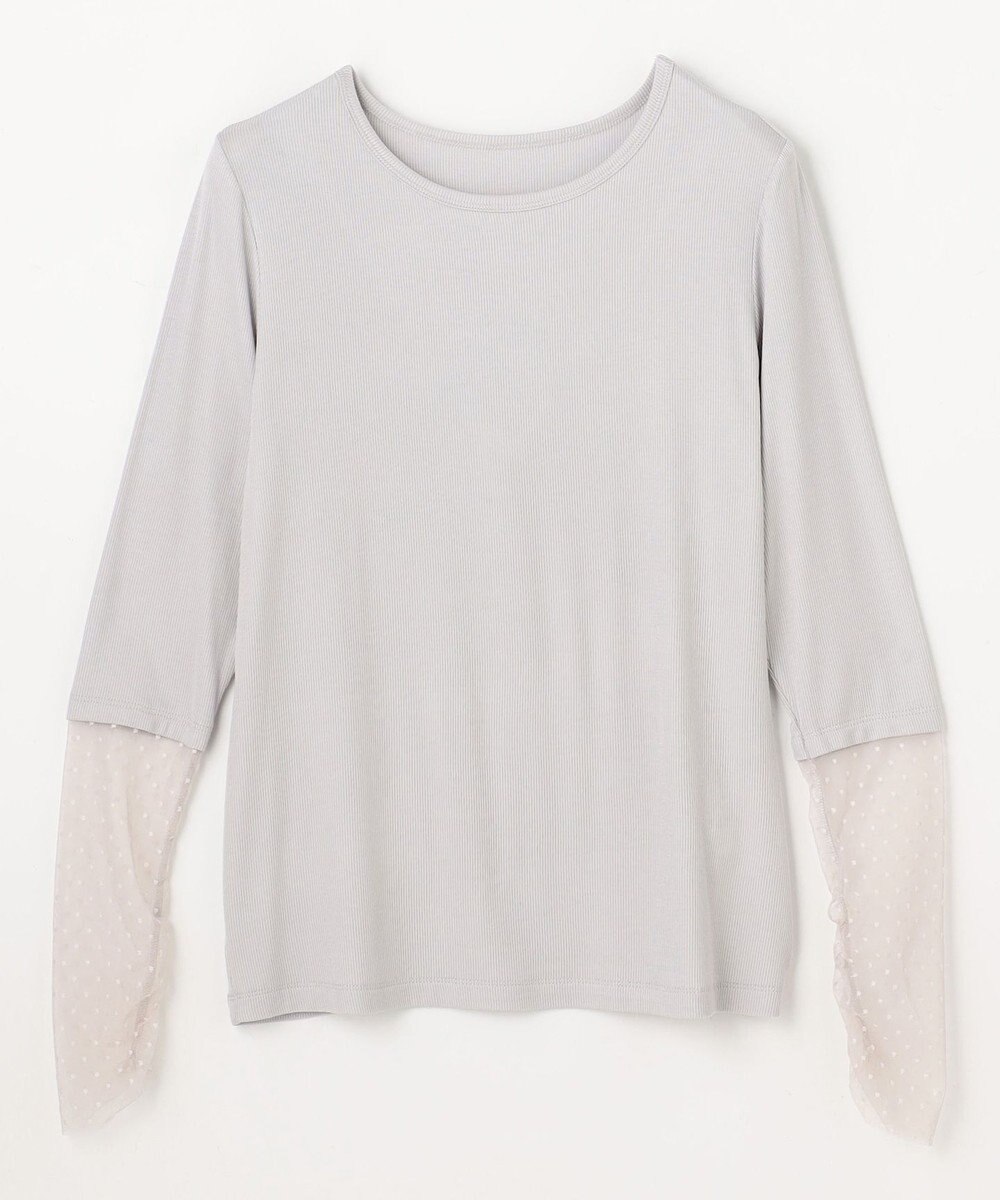 ANY 袖ドットチュールコンビインナー 