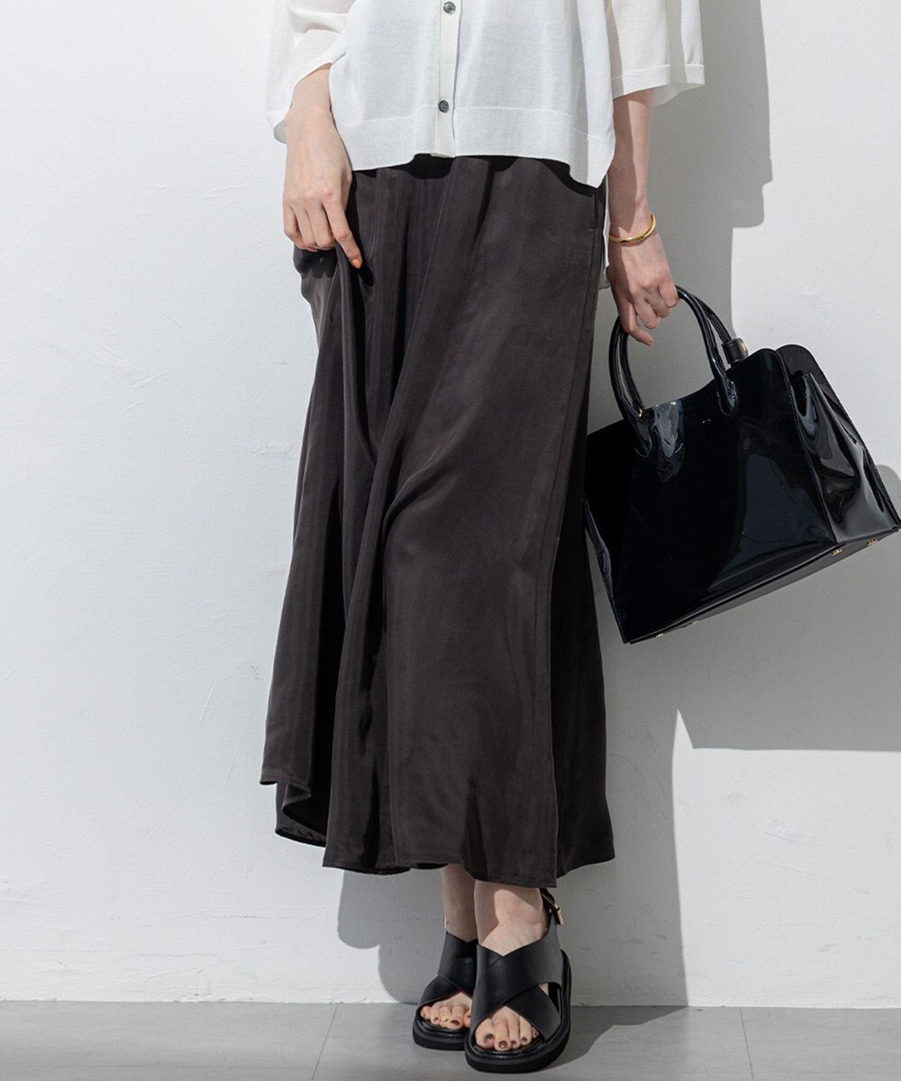 23区 【接触冷感/洗える】フィブリルツイル ギャザー スカート 