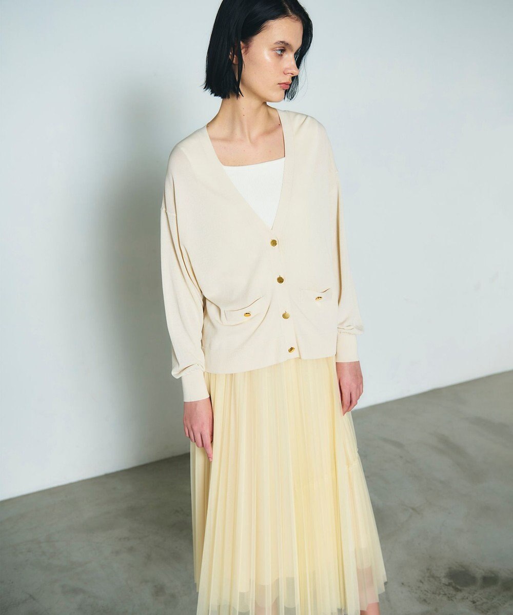 GRACE CONTINENTAL ルーズVネックニットカーディガン 