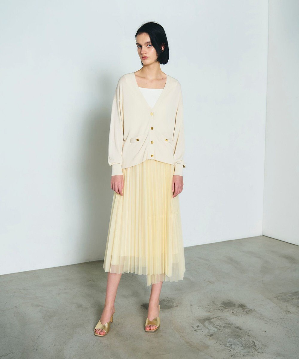 GRACE CONTINENTAL ルーズVネックニットカーディガン 