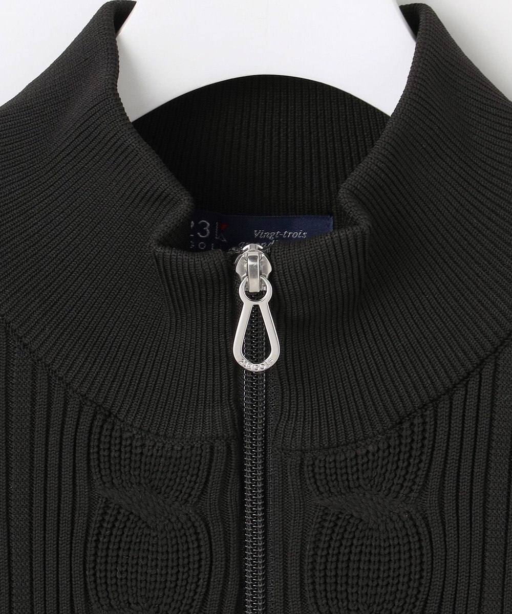 23区GOLF 【MEN】ケーブルジップアップカーディガン　防風裏地付き 