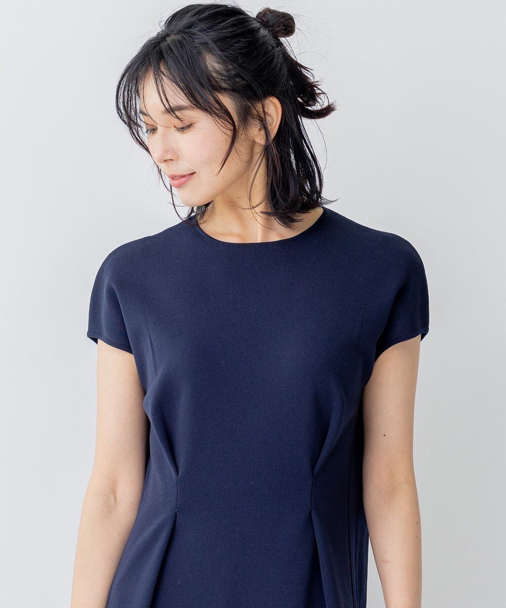 23区 【洗える】アセテートミラノリブ ニットワンピース 