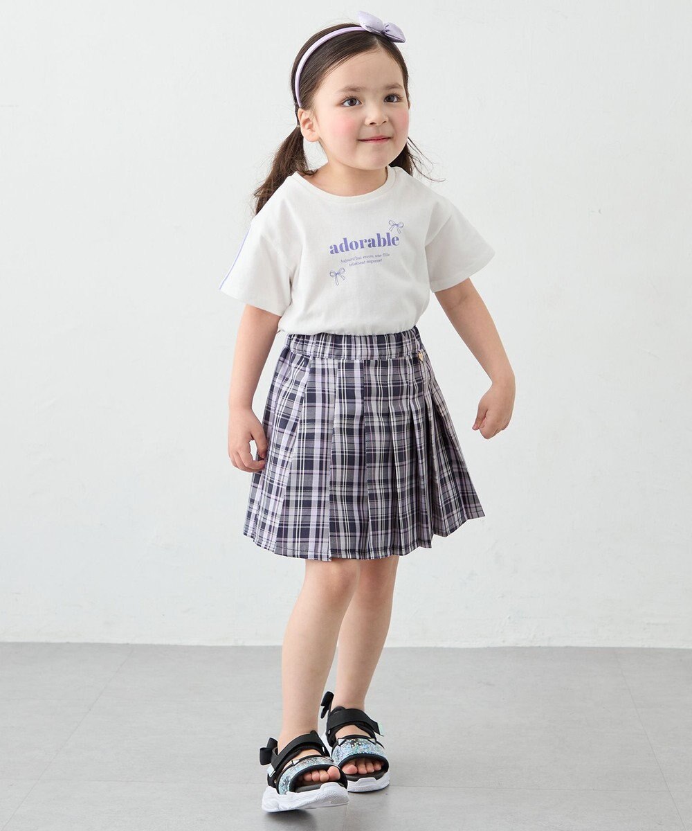 ANY KIDS チェックプリーツスカパン 