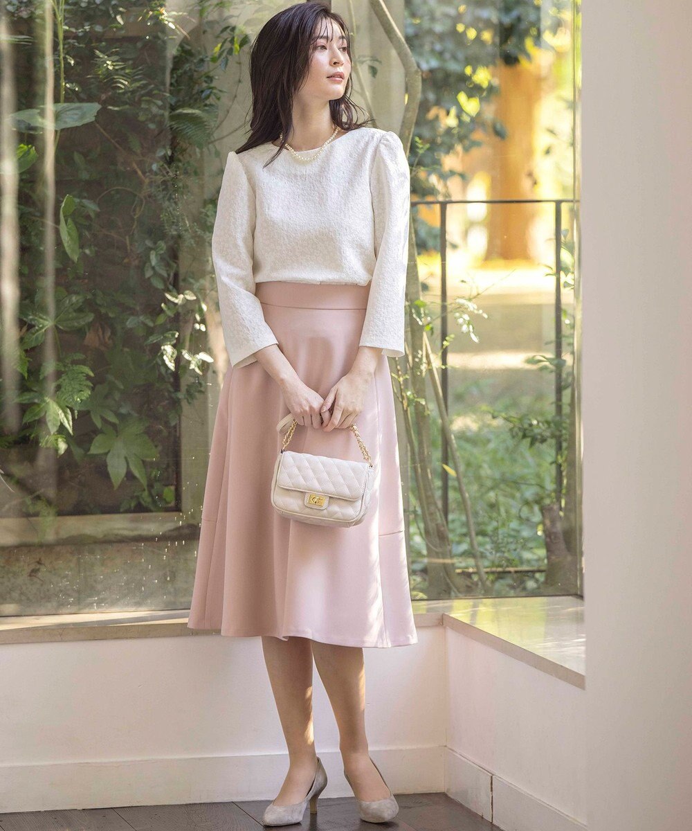 組曲 L 【KUMIKYOKU NAVY】フラワージャガード ブラウス 