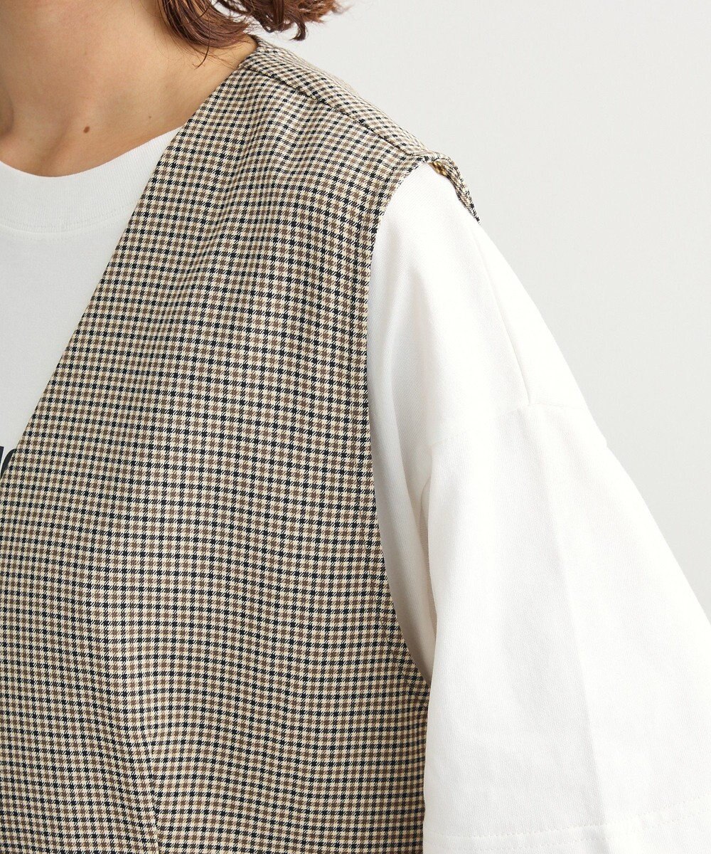 Green Parks ノースリーブチェックジレ 