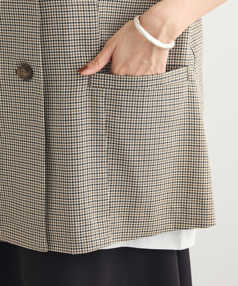 Green Parks ノースリーブチェックジレ 